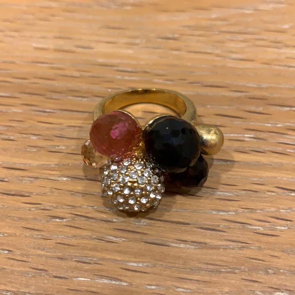 BCBGMaxAxria multi stone ring gold